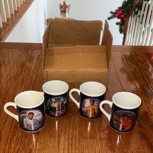 NEW IN BOX Vintage The Hamilton Collection Star Trek Set of 4 Mugs